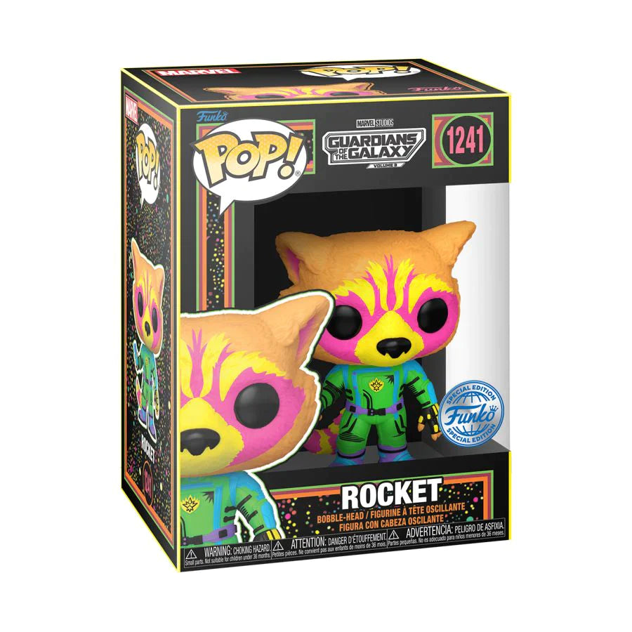 Guardians of The Galaxy Vol. 3 Rocket Blacklight Pop Vinyl Figure