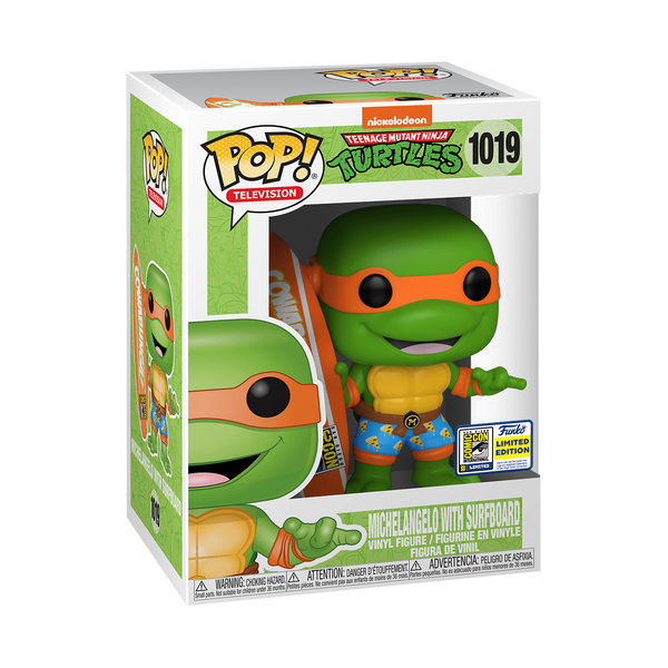 Funko Pop TV! Teenage Mutant Ninja Turtles - Michelangelo With Surfboard (2020 NYCC Exclusive)