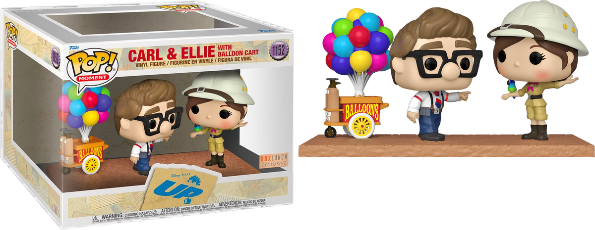 Up Là-haut POP! Moment Carl & Ellie with Balloon Cart Exclusive Special  Edition Vinyle Figurine 10cm Disney Pixar N°1152