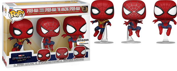 Funko Pop Marvel Spider-Man No Way Home - Spider-Man/Friendly Neighborhood Spider-Man/The Amazing Spider-Man 3 pack (Amazon Exclusive)