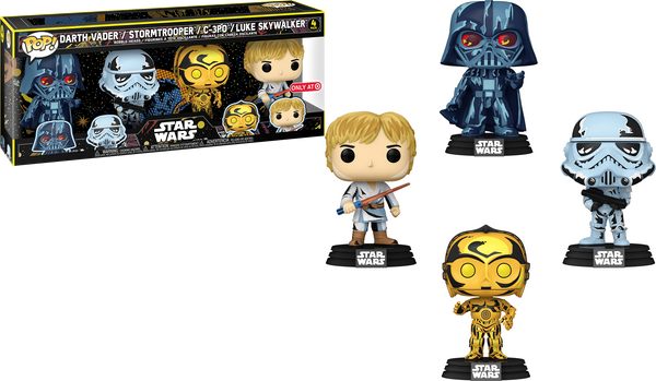 Funko Pop Star Wars - Darth Vader, Stormtrooper, C-3P0 & Luke Skywalker 4 Pack (Target Exclusive)