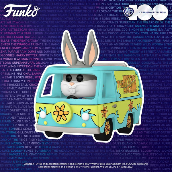 Funko Pop Rides Warner Bros 100th Anniversary Looney Tunes X Scooby-Doo Mystery Machine with Bugs Bunny